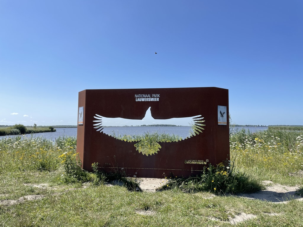 a sign at the entrance of the National Park Lauwersmeer
