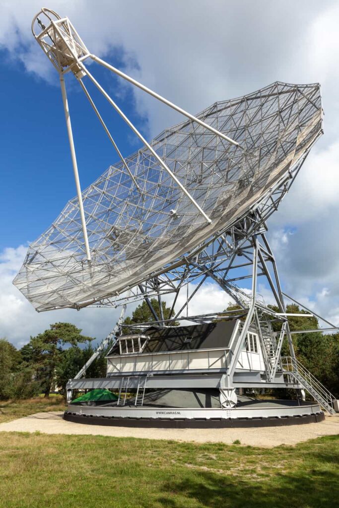 a large radio telescope in dwingeloo, the Netherlands, one of the best things to see in Dwingelderveld national park